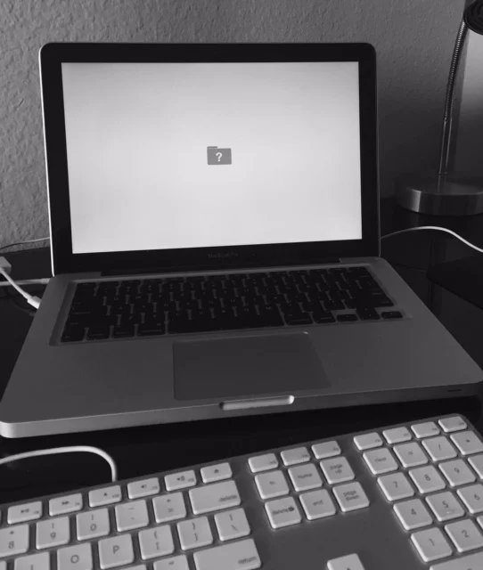 My Mac with a blinking question mark after a reboot