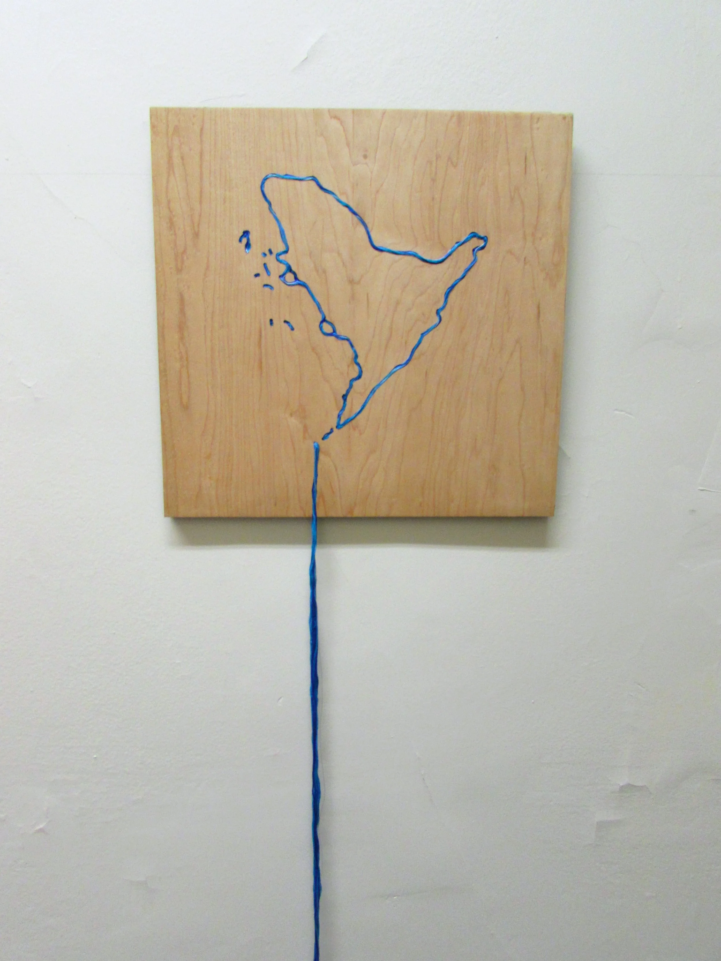 The Arctic Meltdown, 2007 Embroidered plywood 15.5 x 15.5 x 68 inches2 016.