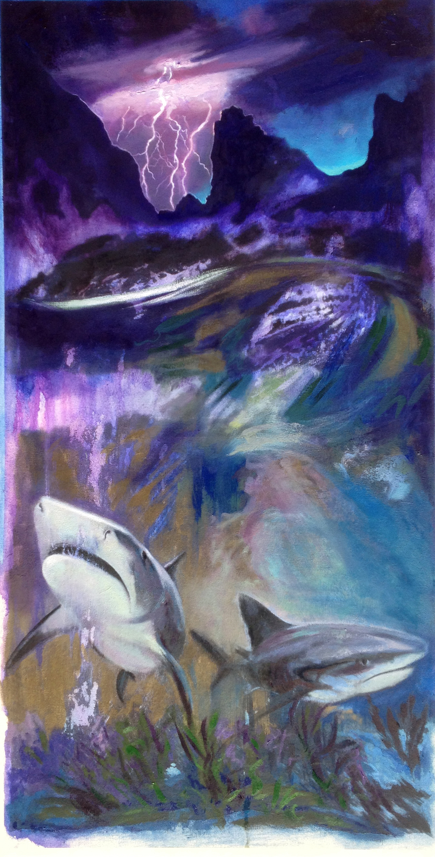 Leviathan , oil, acrylic, canvas, 2015. 