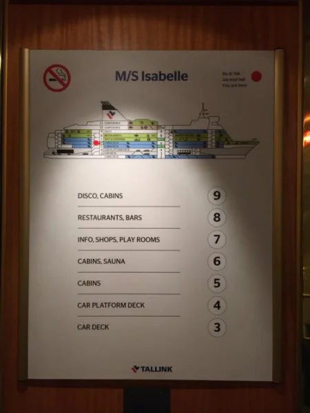 Isabelle的平面圖!正如大家所見,最底的幾層是供大型車輪停泊,然後就是客艙及休憩設施