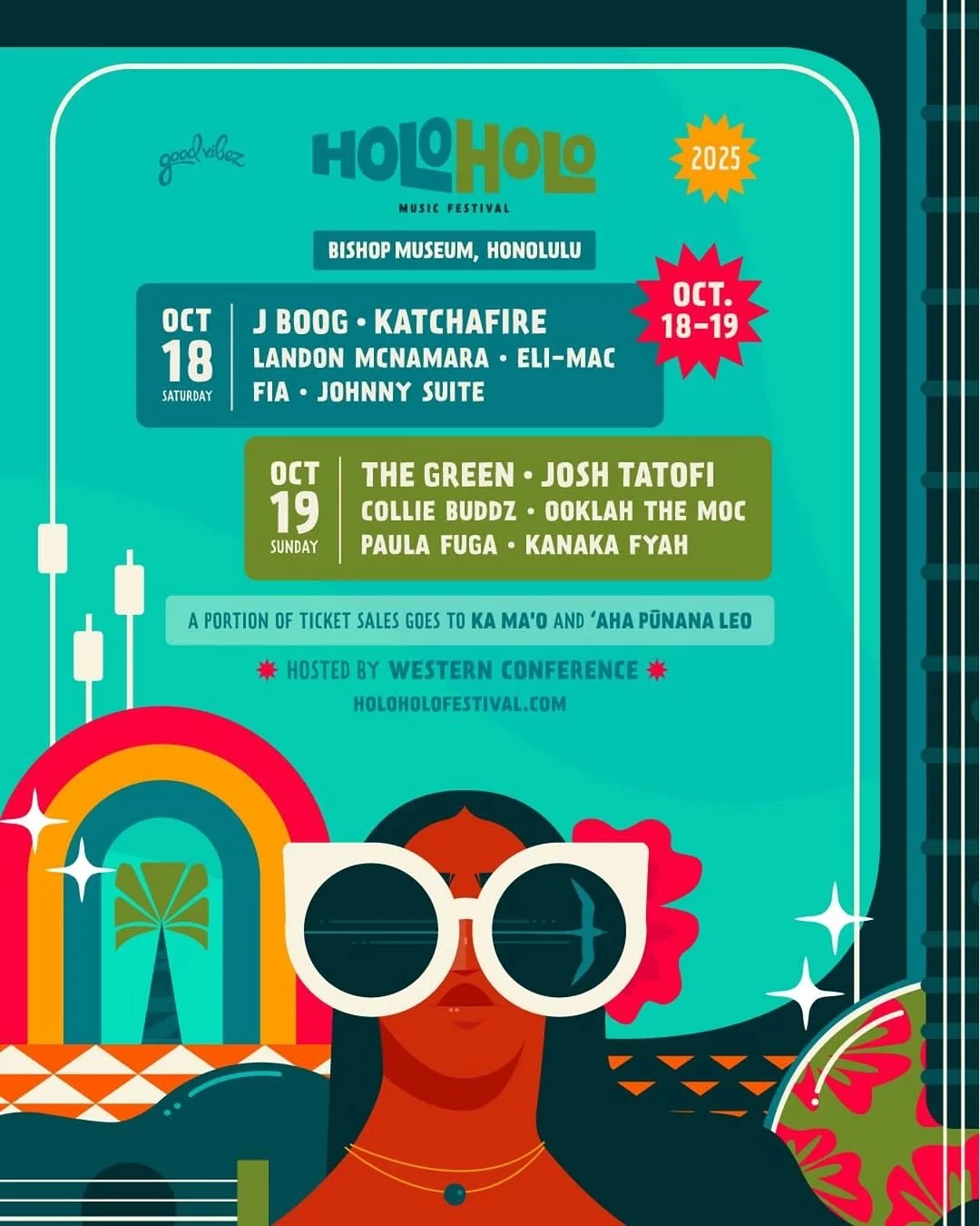 LFG!!!! @holoholofest FULL O&rsquo;AHU LINEUP IS LIVE + 1-DAY &amp; 2-DAY TIX ARE NOW ON SALE! 🌈🎤🔥🌴🎶

𝕊𝔸𝕋𝕌ℝ𝔻𝔸𝕐:
@jboogmusic, @katchafireofficial, @landon_mcnamara, @eli_mac, 
@theartistfia,&nbsp;@johnny.suite 

𝕊𝕌ℕ𝔻𝔸𝕐:
@thegreen808, 