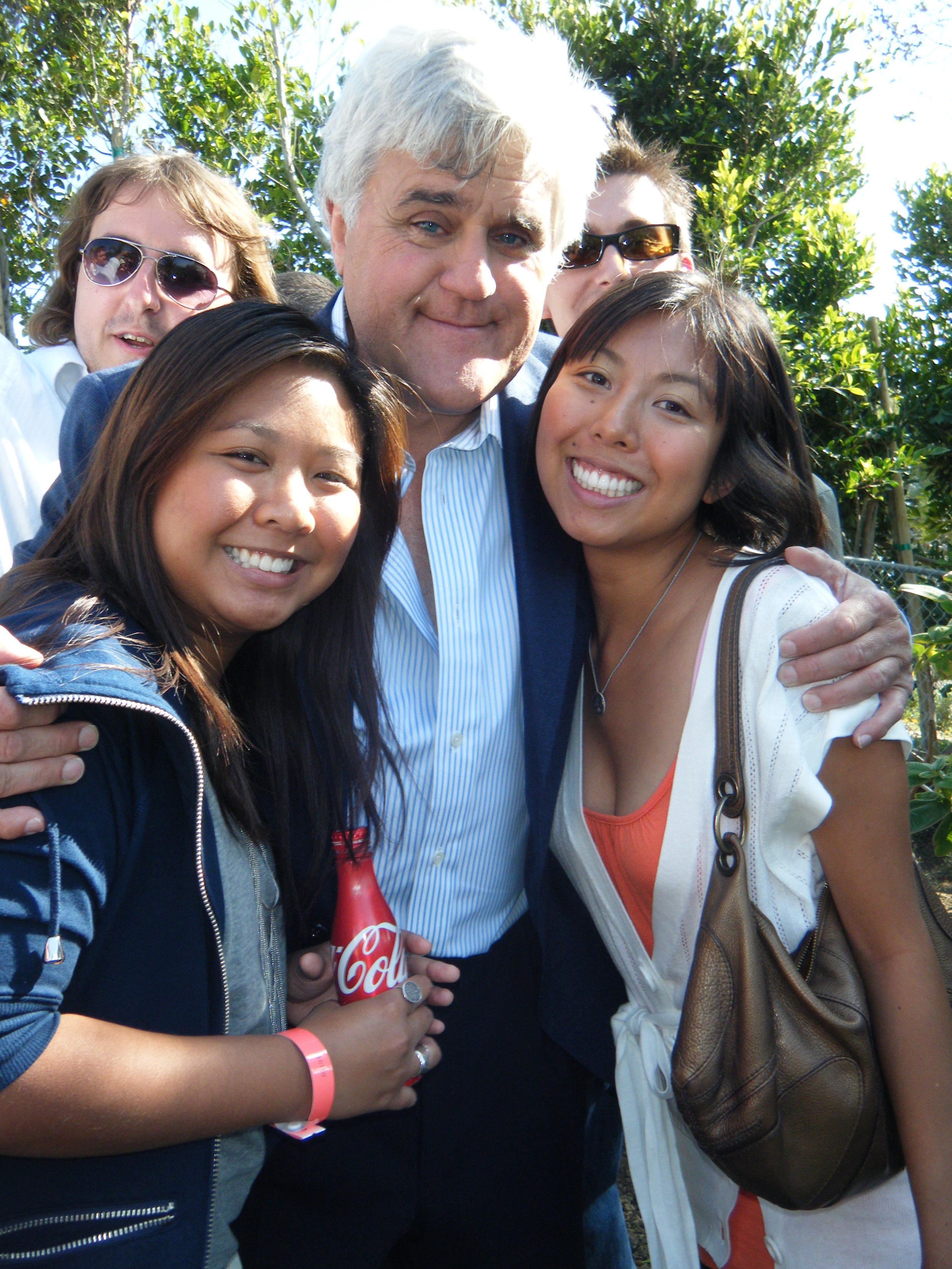 Rosie Tran and Jay Leno