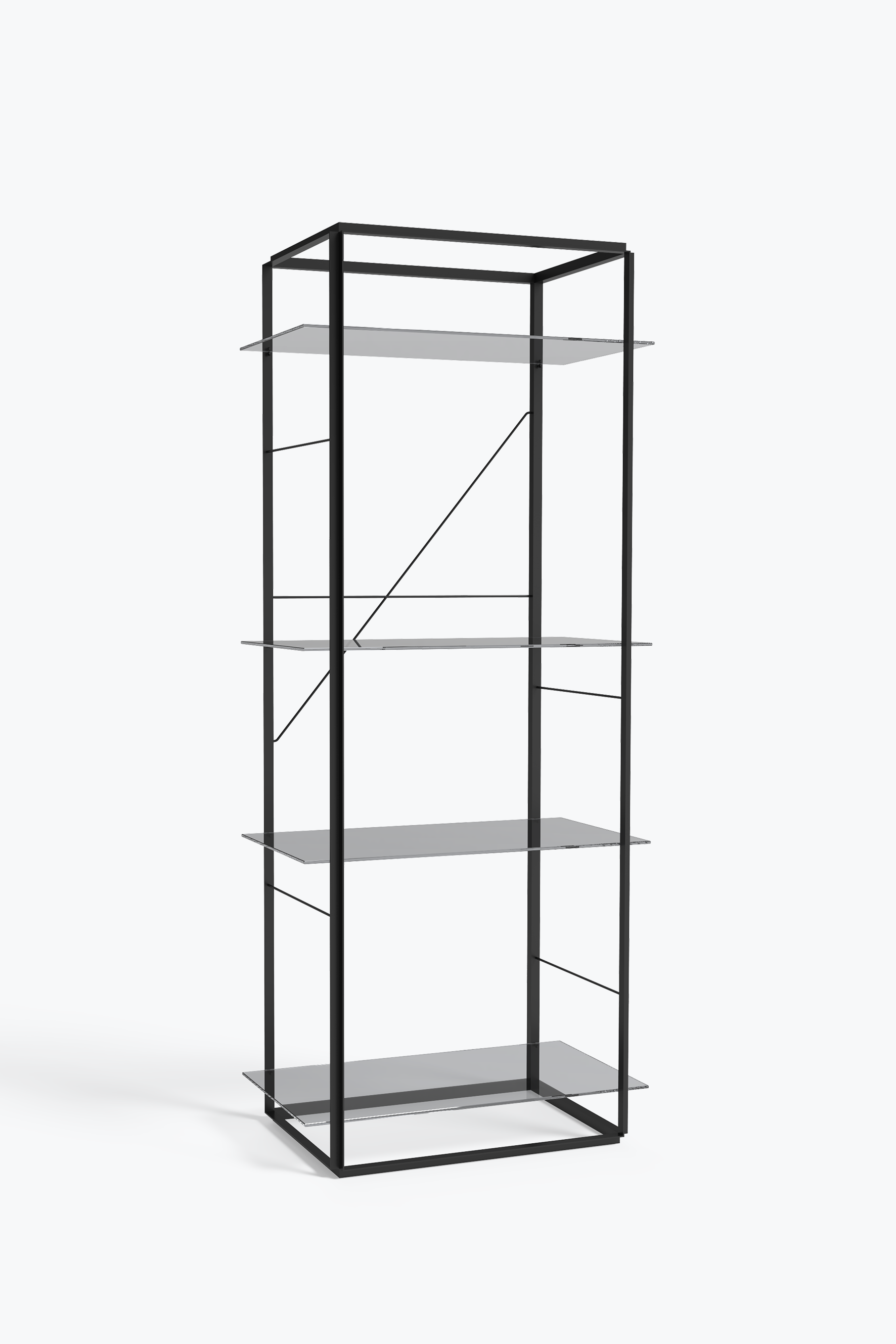 Florence Shelf, Large Iron Black Smoked Glass.png