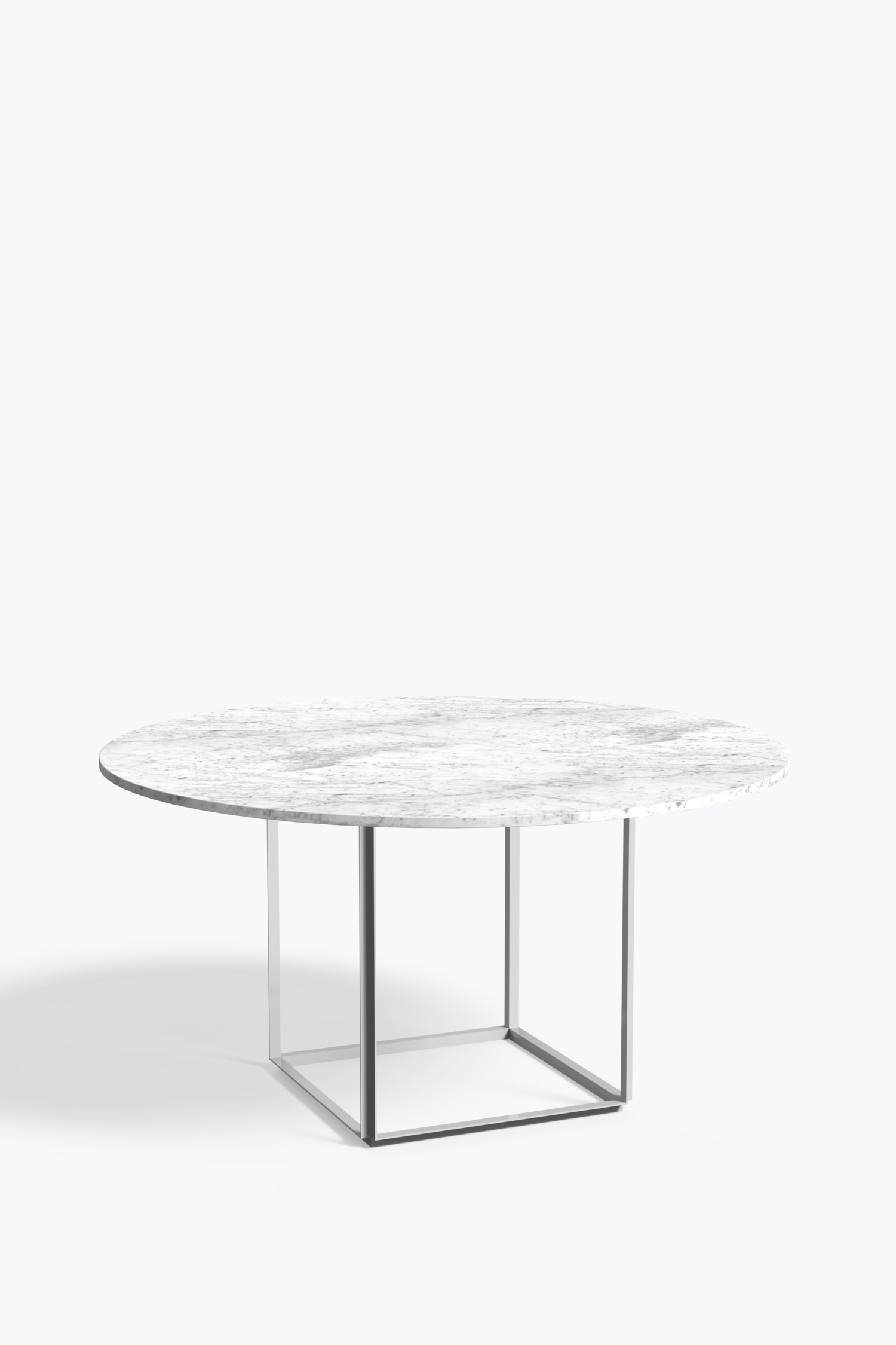 Metallic White Frame w. White Carrera Marble Table Top