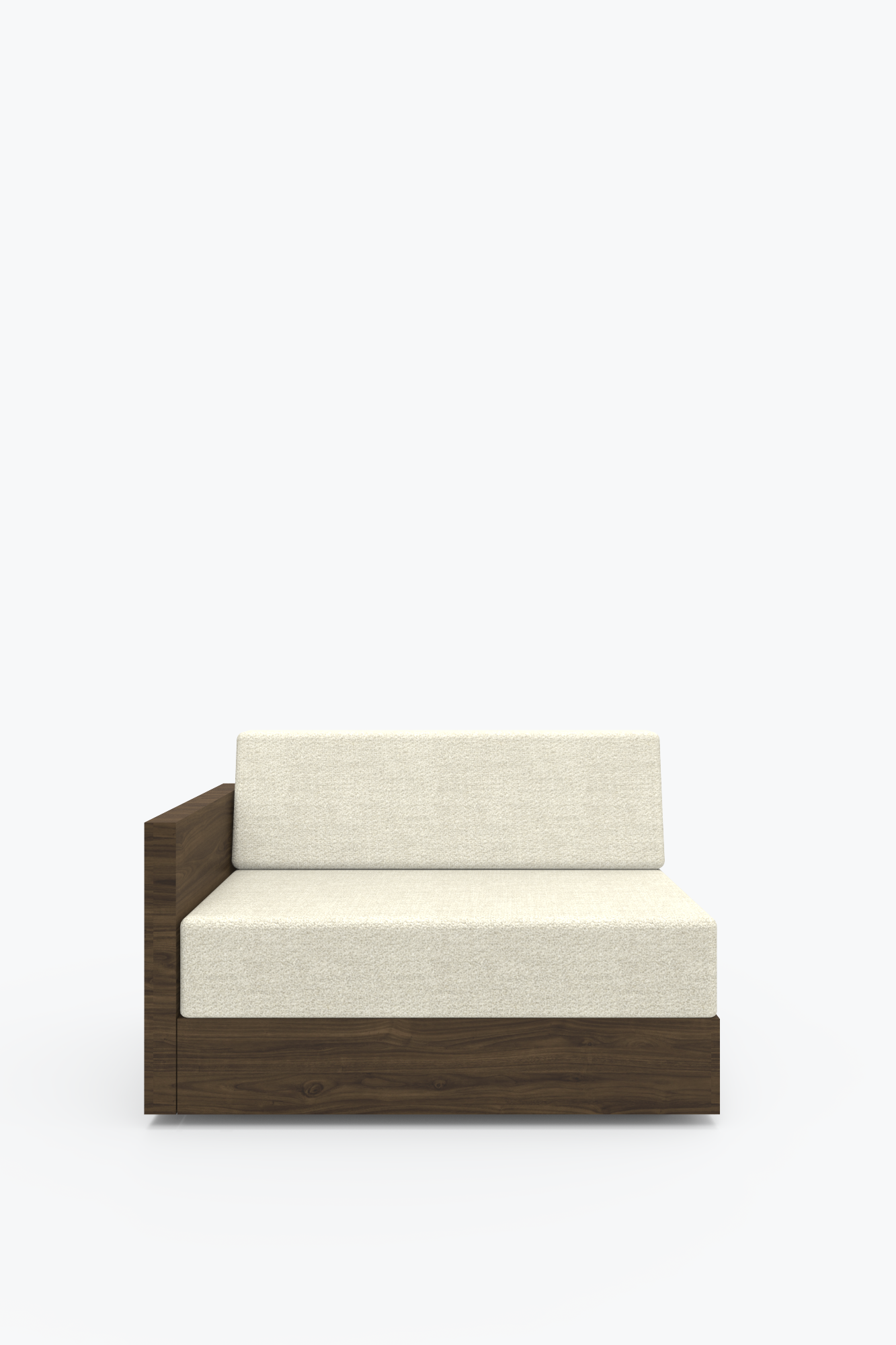 Mass Wide Left Arm - Walnut Base w. Dedar Karakorum Ivory