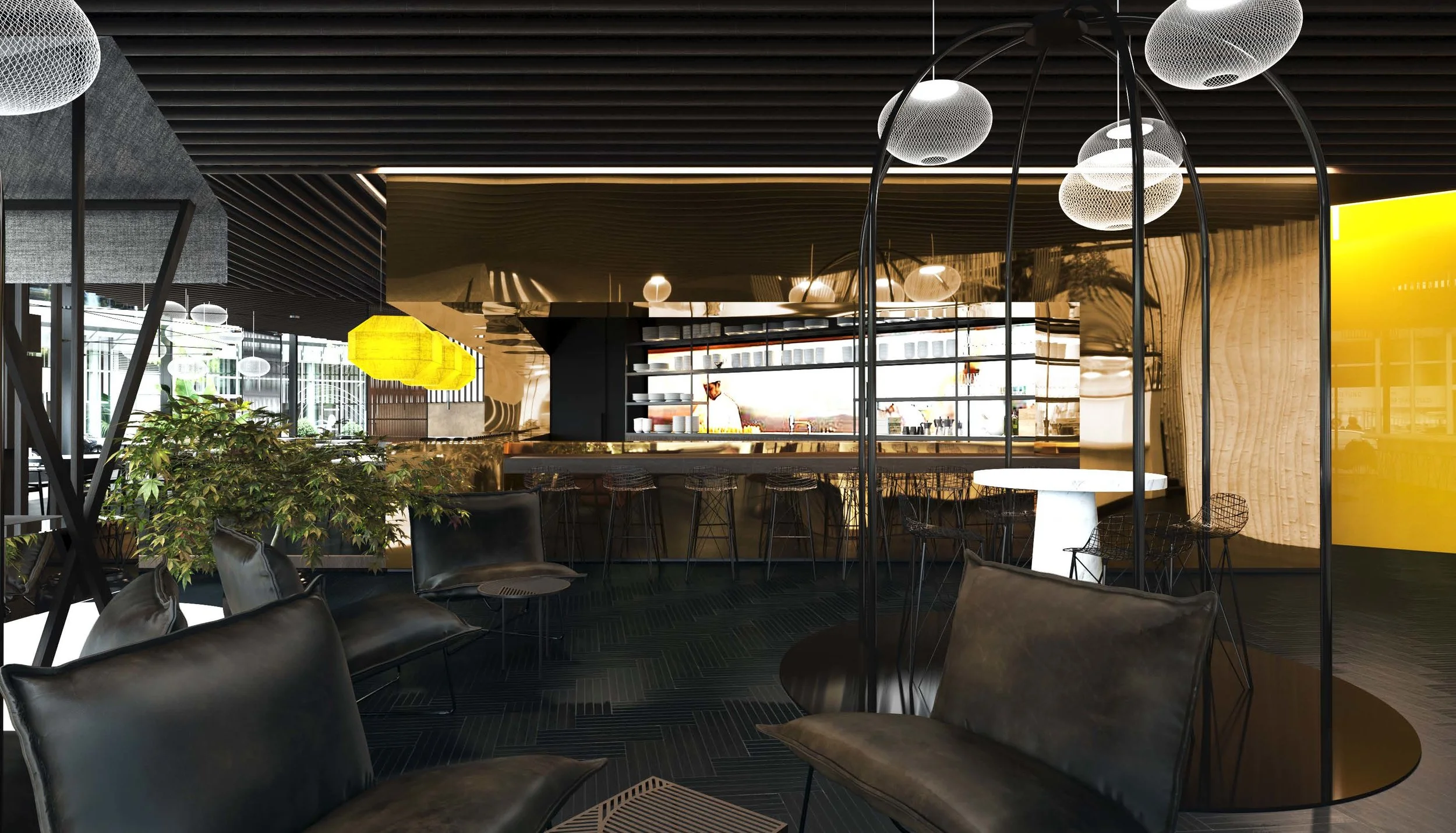 Königstraße, Stuttgart, restaurant, hospitality, asian food, rendering, visualization, Studio Alexander Fehre