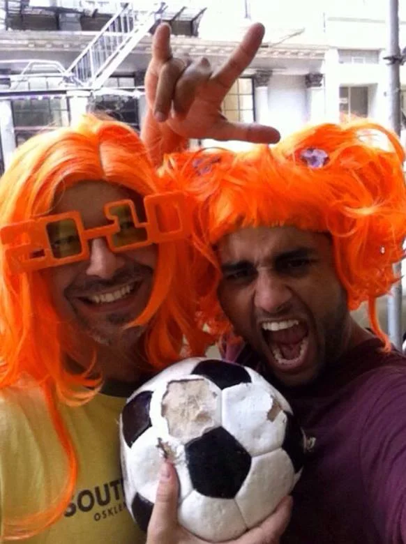 #throwbackthursday #25 - July 11, 2010: in the spirit of World Cup, here's Tim and I rooting for our friends in Amsterdam for the final-Netherlands vs Spain! #rememberingtim