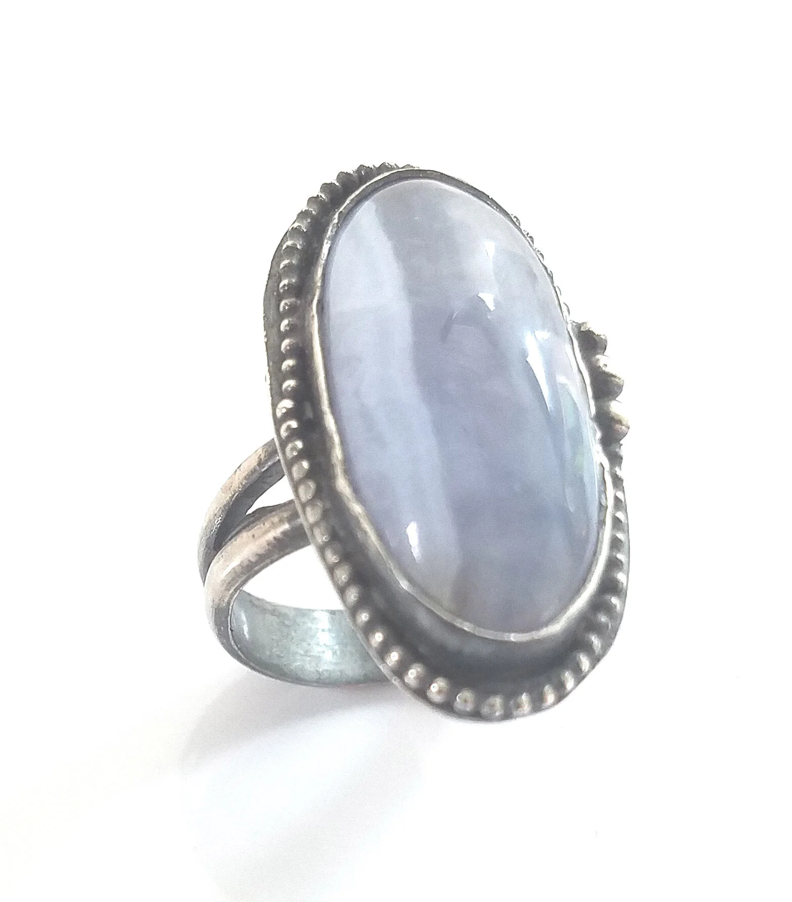 Blue Opal Sterling Silver Ring