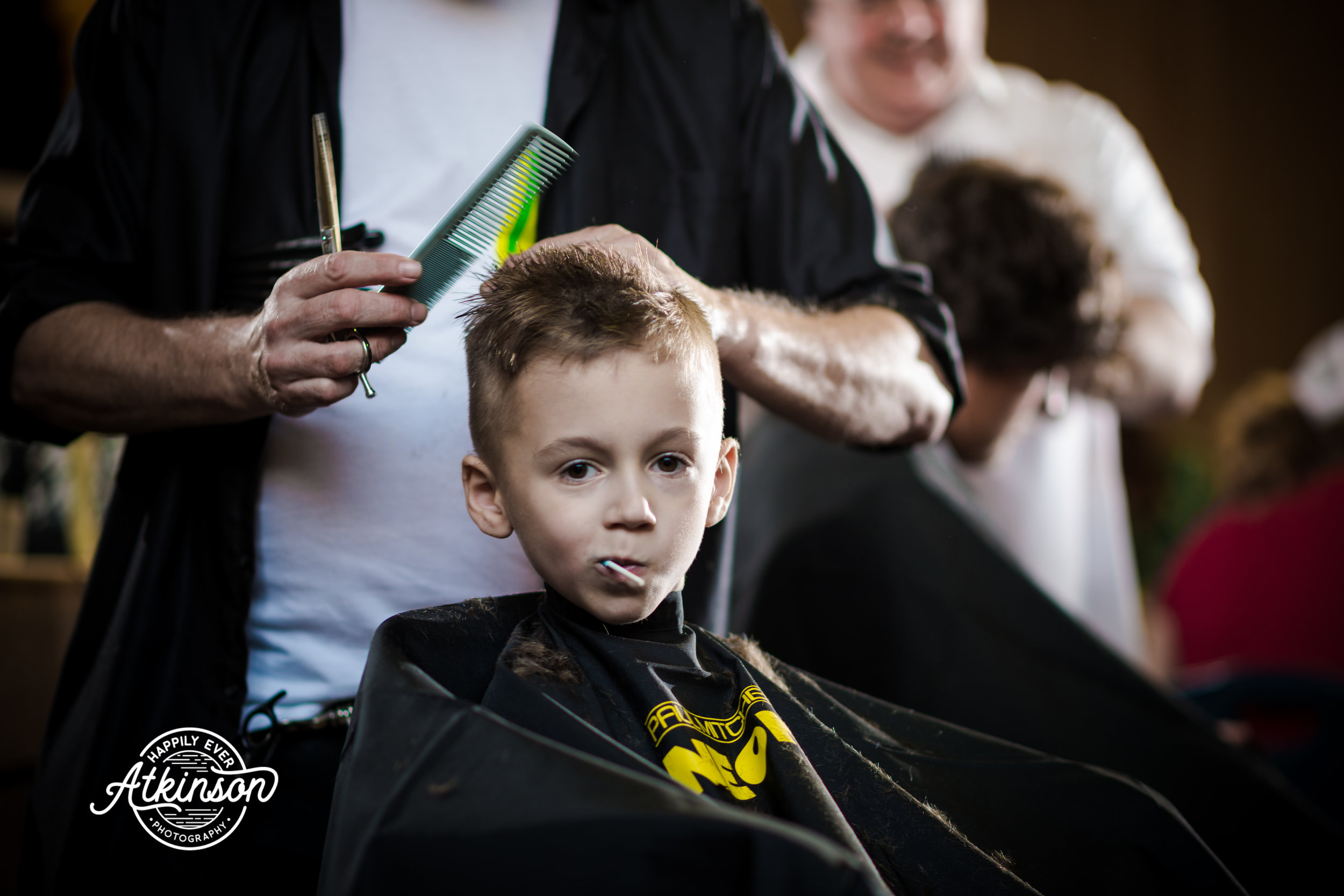 boy getting a haircut