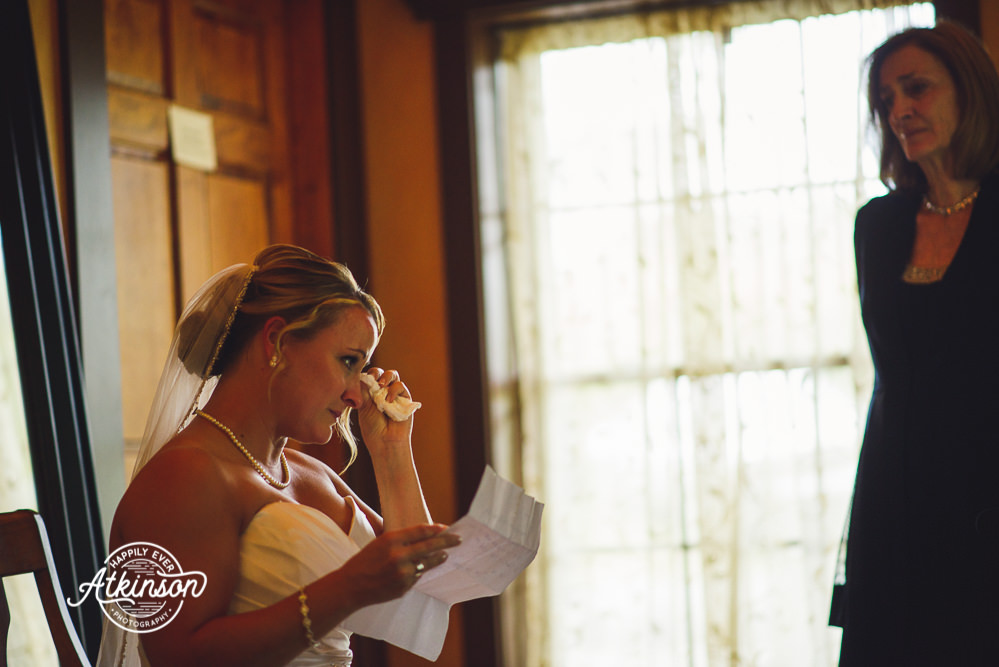 Reading a letter from her husband
