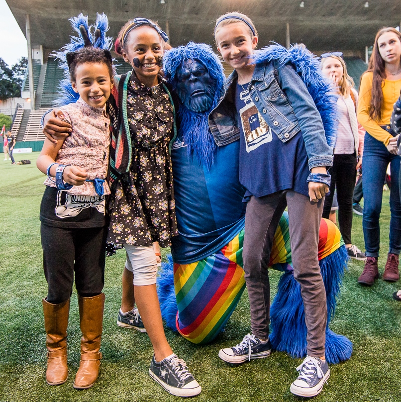 Kids love our friendly and fuzzy mascot, Casey Sasquatch!