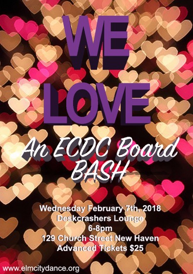 Join ECDC for a pre-Valentine's Day bash! Learn more about the dance company and its upcoming plans for 2018. See videos of past performances, meet some of the dancers, and find out how you can help the organization in the future. Drinks, food, and fun will abound at this February 7 event! ADVANCED TICKETS $25 | HERE Door $30