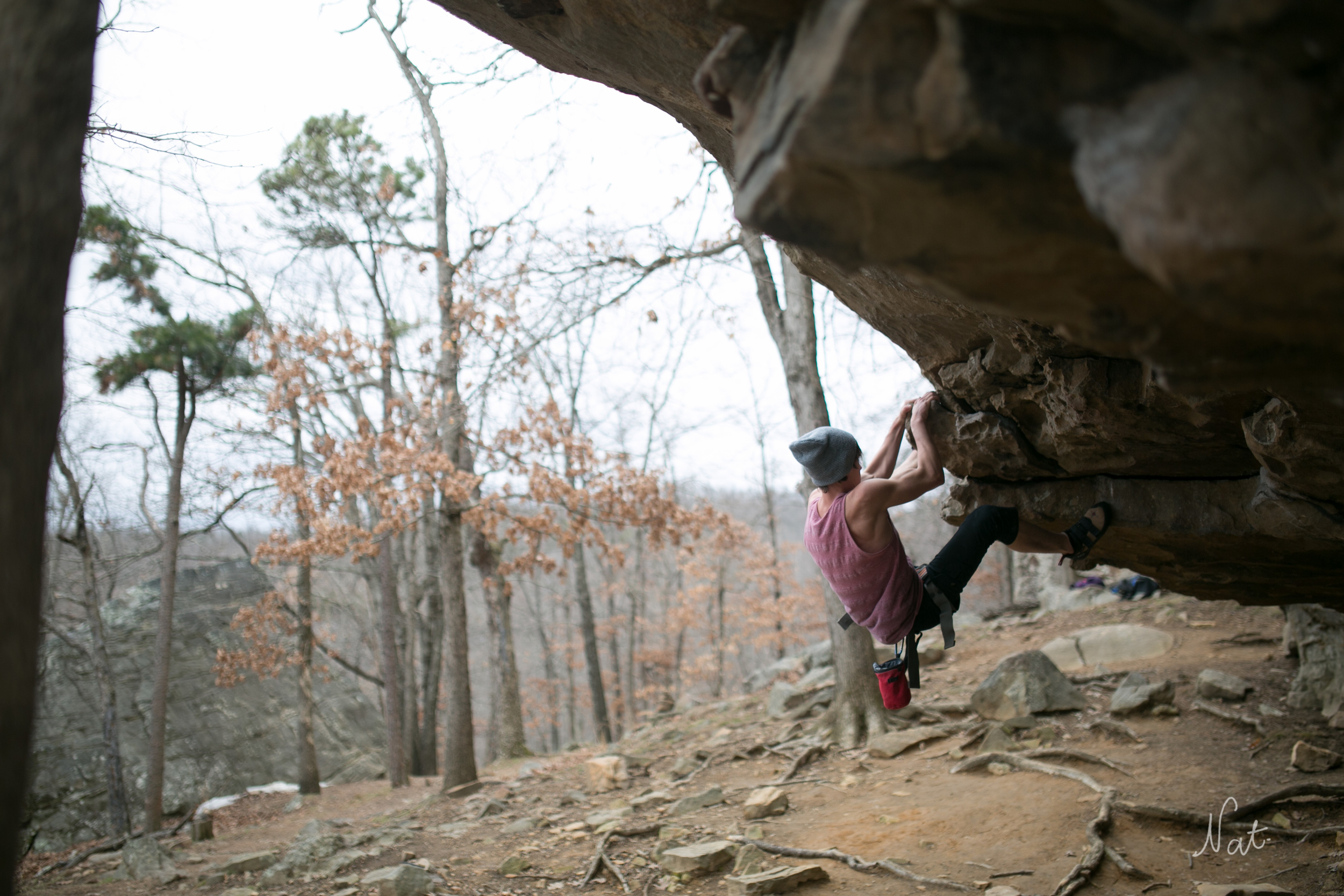 James, who is in love with bouldering.