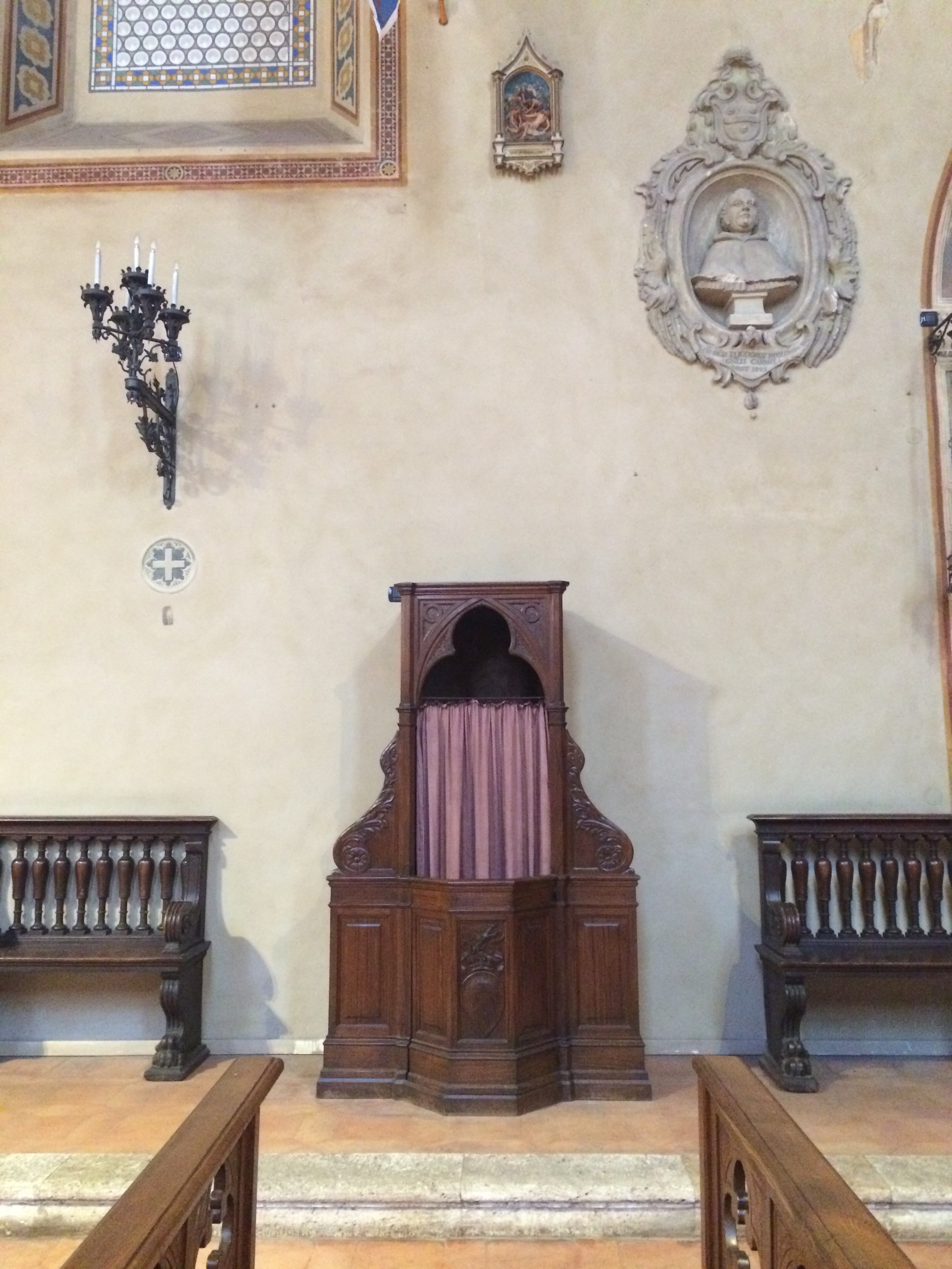 A confessional in a church around the corner from my home. I want to paint this of course. 