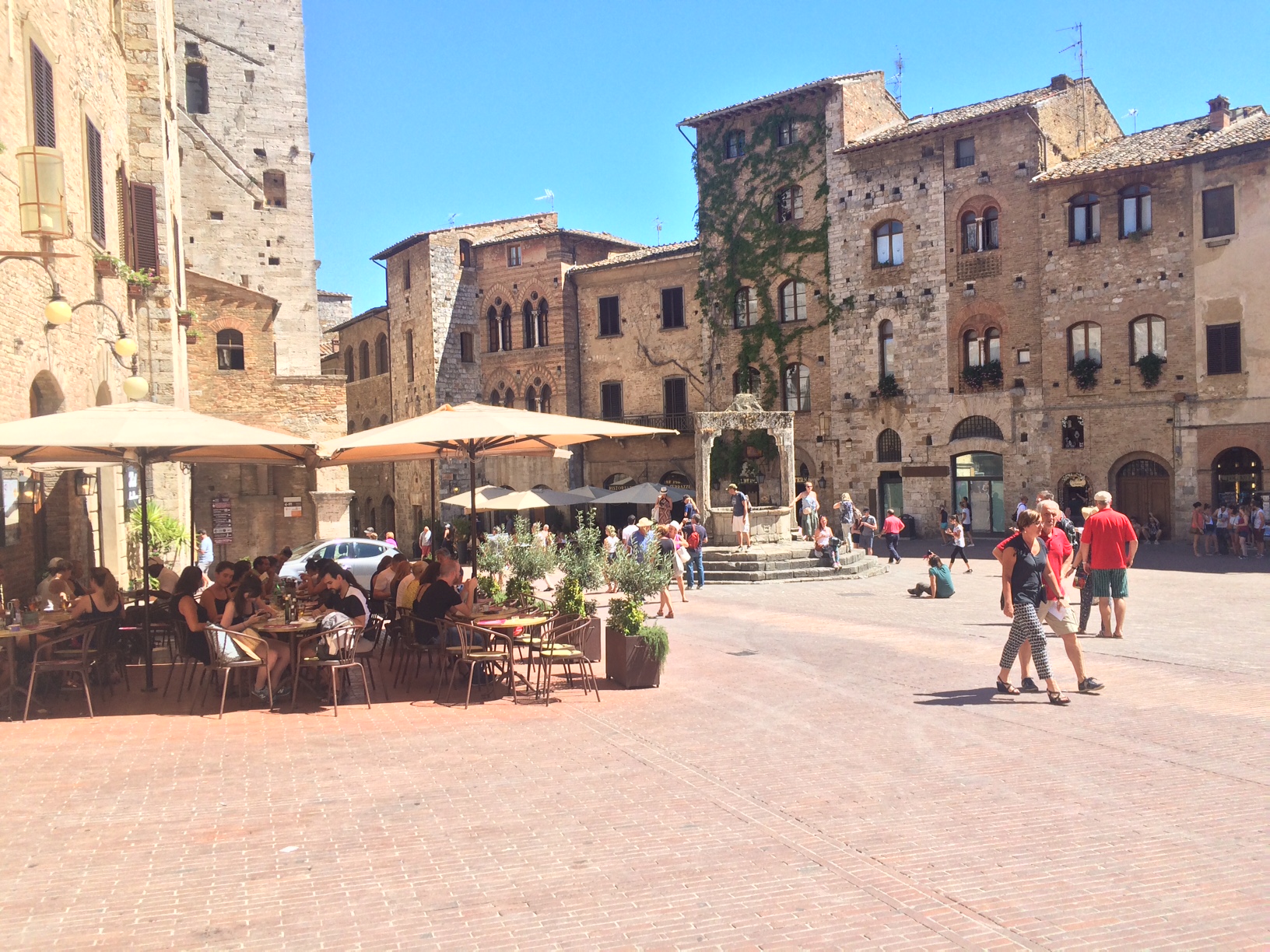 A San Gimignano piazza.