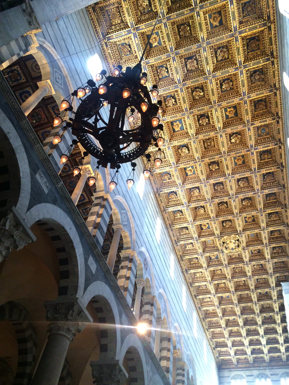 Inside the cathedral in Pisa. 