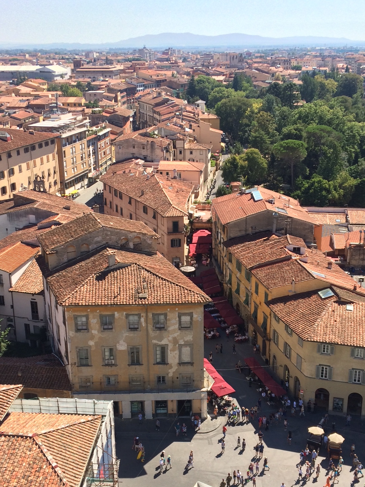 View of Pisa from the leaning tower