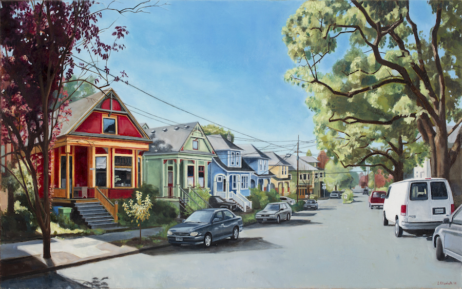 Ash St., 18x28, oil on canvas, 2014