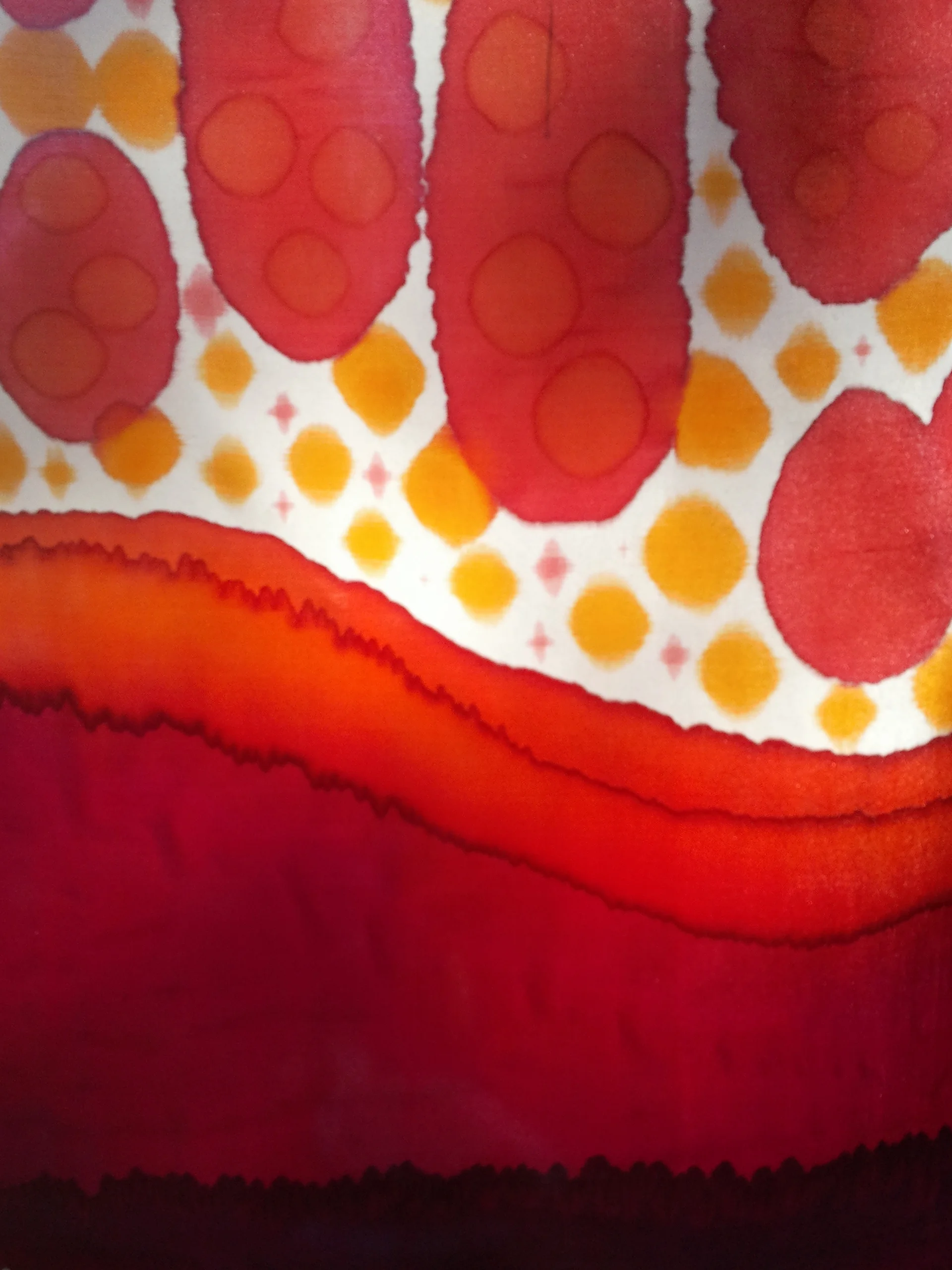 Hemoglobes Detail, 2010, Dye on Silk