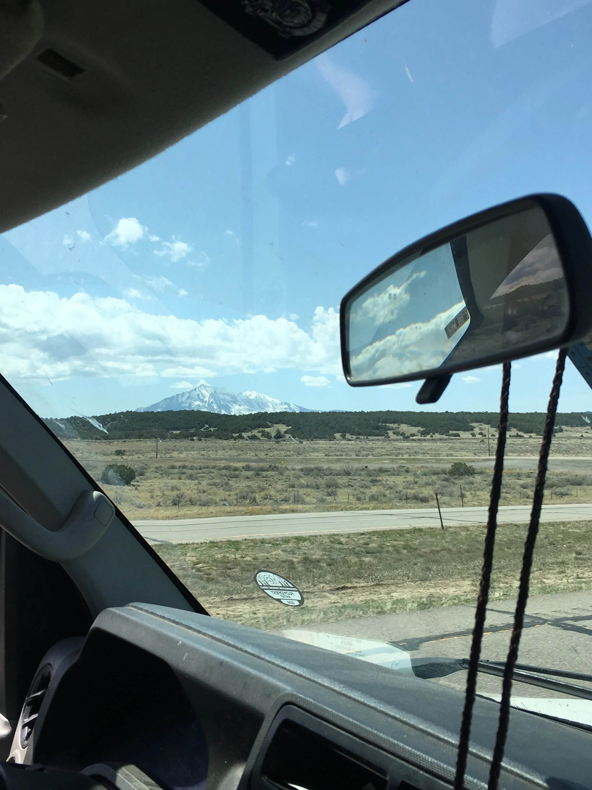 Spanish Peaks from the van (Colorado)