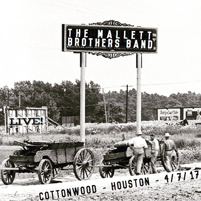 Flyer for our Cottonwood gig in Houston - one of our favorite places to play in Texas, some of the friendliest staff anywhere, and A++ tacos.