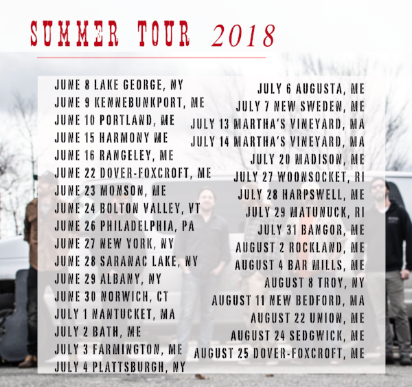 Summer 2018 Tour Dates!