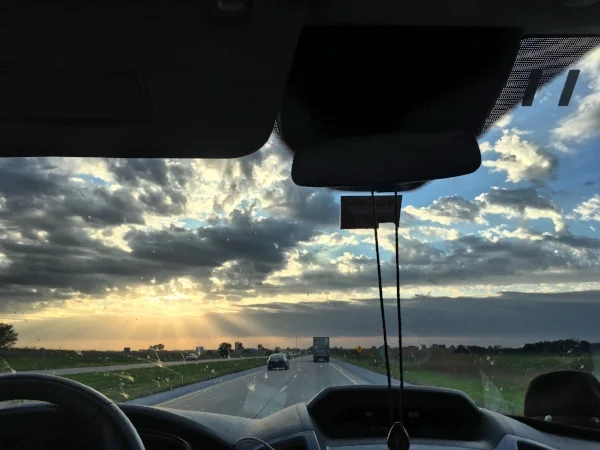 View from a van seat