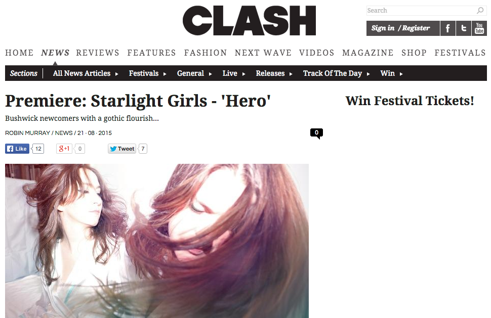 Starlight Girls share new single "Hero" with Clash Magazine