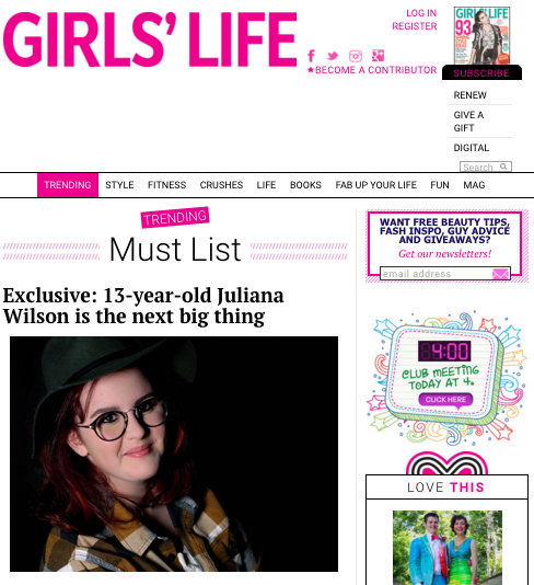"13-year-old Juliana Wilson is the next big thing"