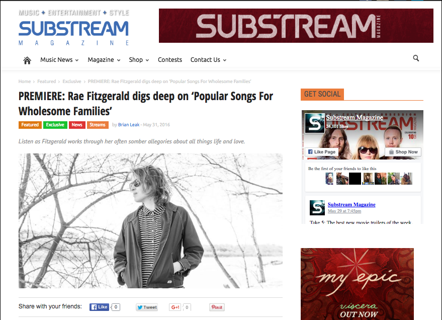 "Popular Songs for Wholesome Families" streaming in full at Substream Magazine