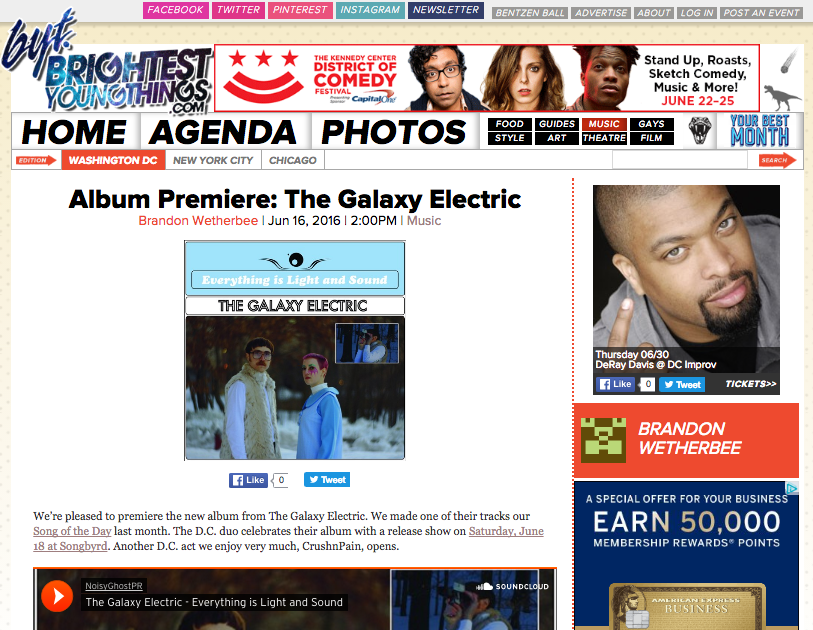 Brightest Young Things share stream of new full-length from The Galaxy Electric