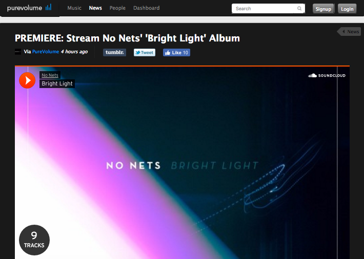 No Nets stream 'Bright Light' at PureVolume