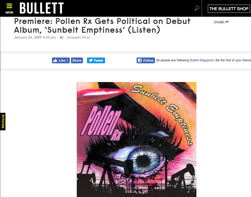 Pollen Rx Premiere Album Stream of 'Sunbelt Emptiness' on Bullett 