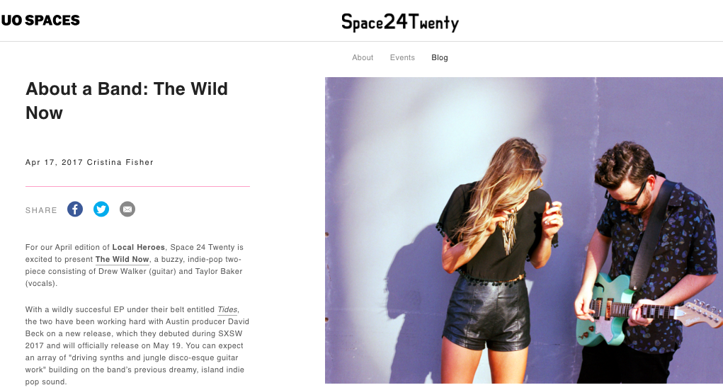 Check out The Wild Now on Urban Outfitters blog