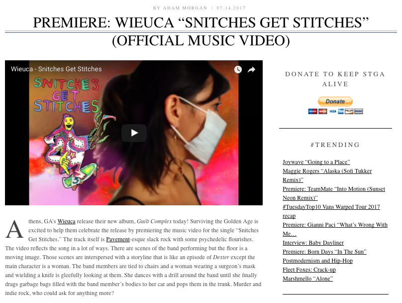 Wiecua release Guilt Complex LP + share new video