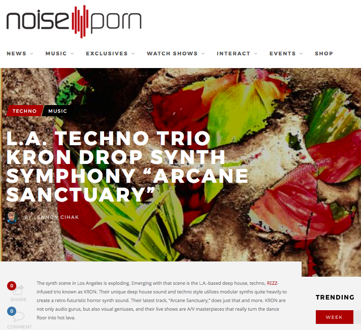 KRON share new video for "Arcane Sanctuary" on Noise Porn