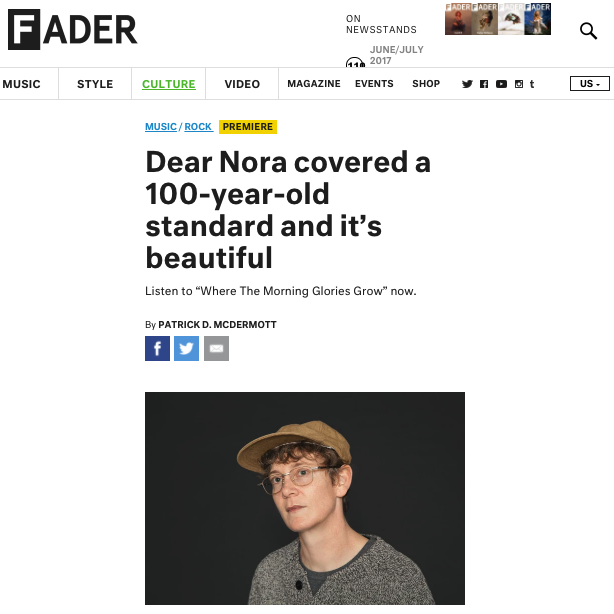FADER premieres new Dear Nora song for Transference LP