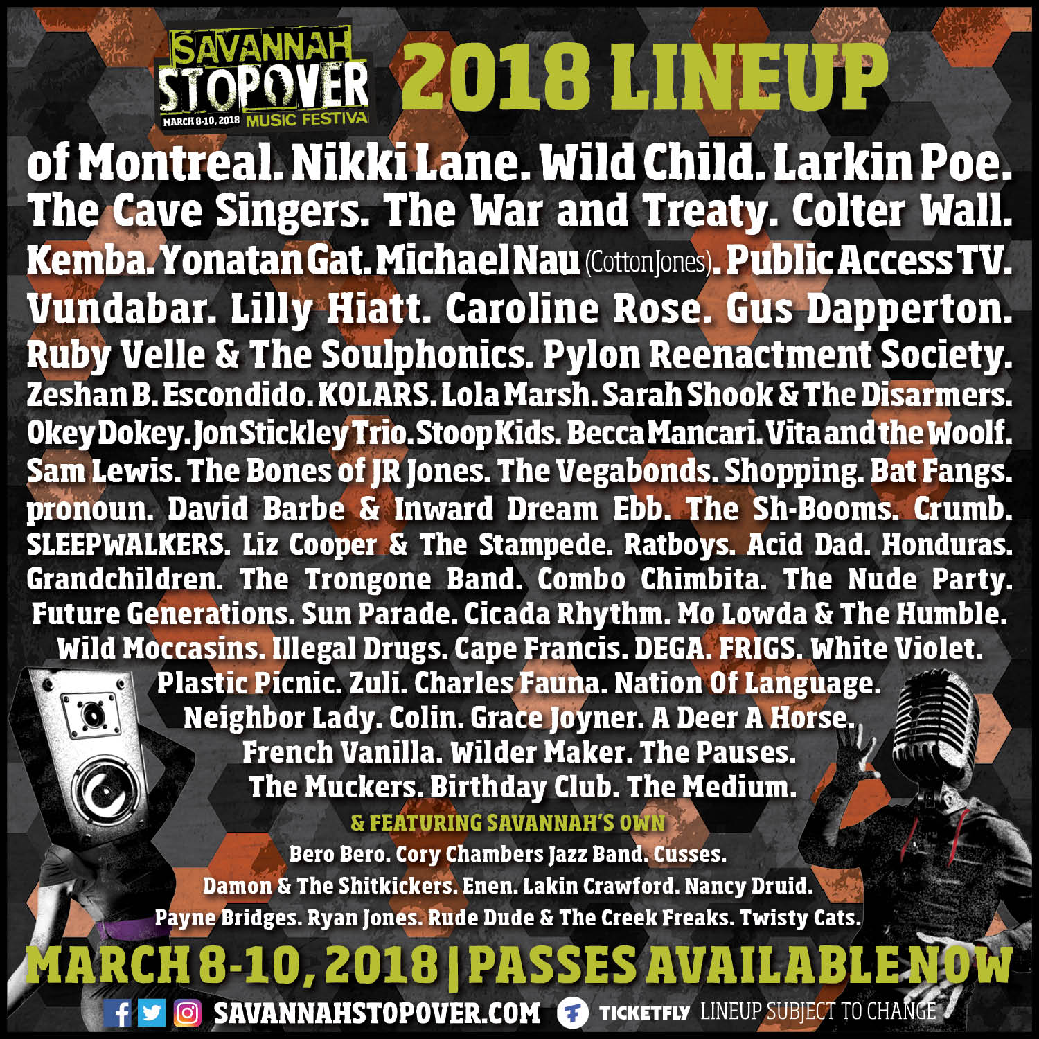 Huffington Post details full lineup for Savannah Stopover 2018