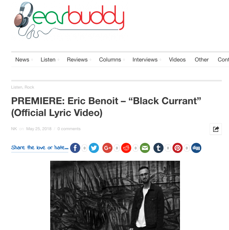 Eric Benoit premieres new track on Earbuddy 