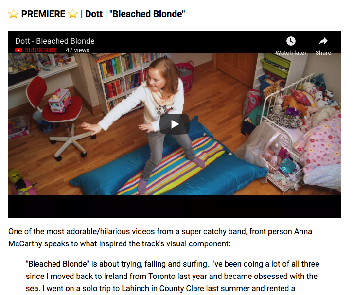Dott share "Bleached Blonde" video at PopDust