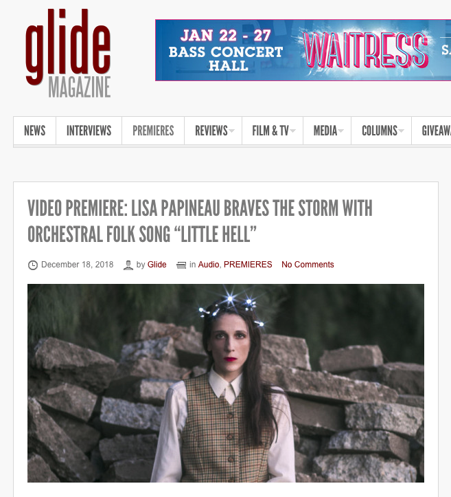 Lisa Papineau shares new video at Glide Magazine