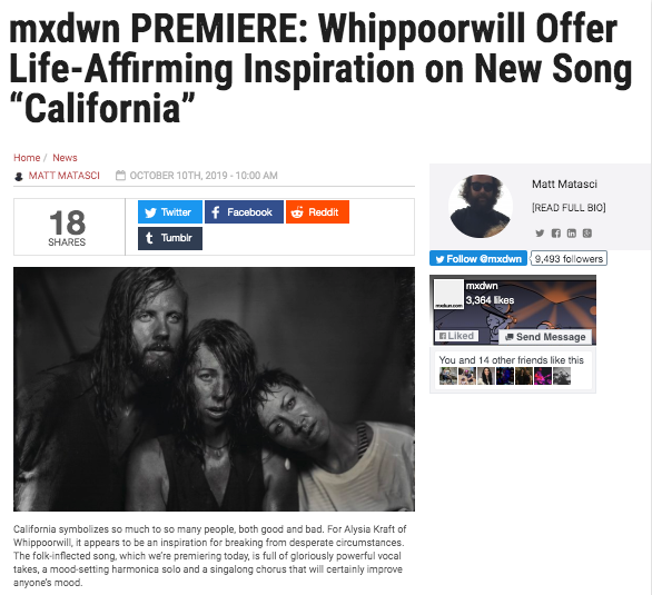 Whippoorwill share glorious new indie-folk tune at MxDwn