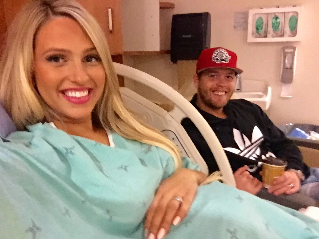 In our room finally, waiting for my contractions to kick in...