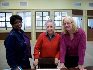 Linda Woodley, left with her friends Eutanaha Fluker and Anne Michie, volunteering her Saturday to help students complete the FAFSA.