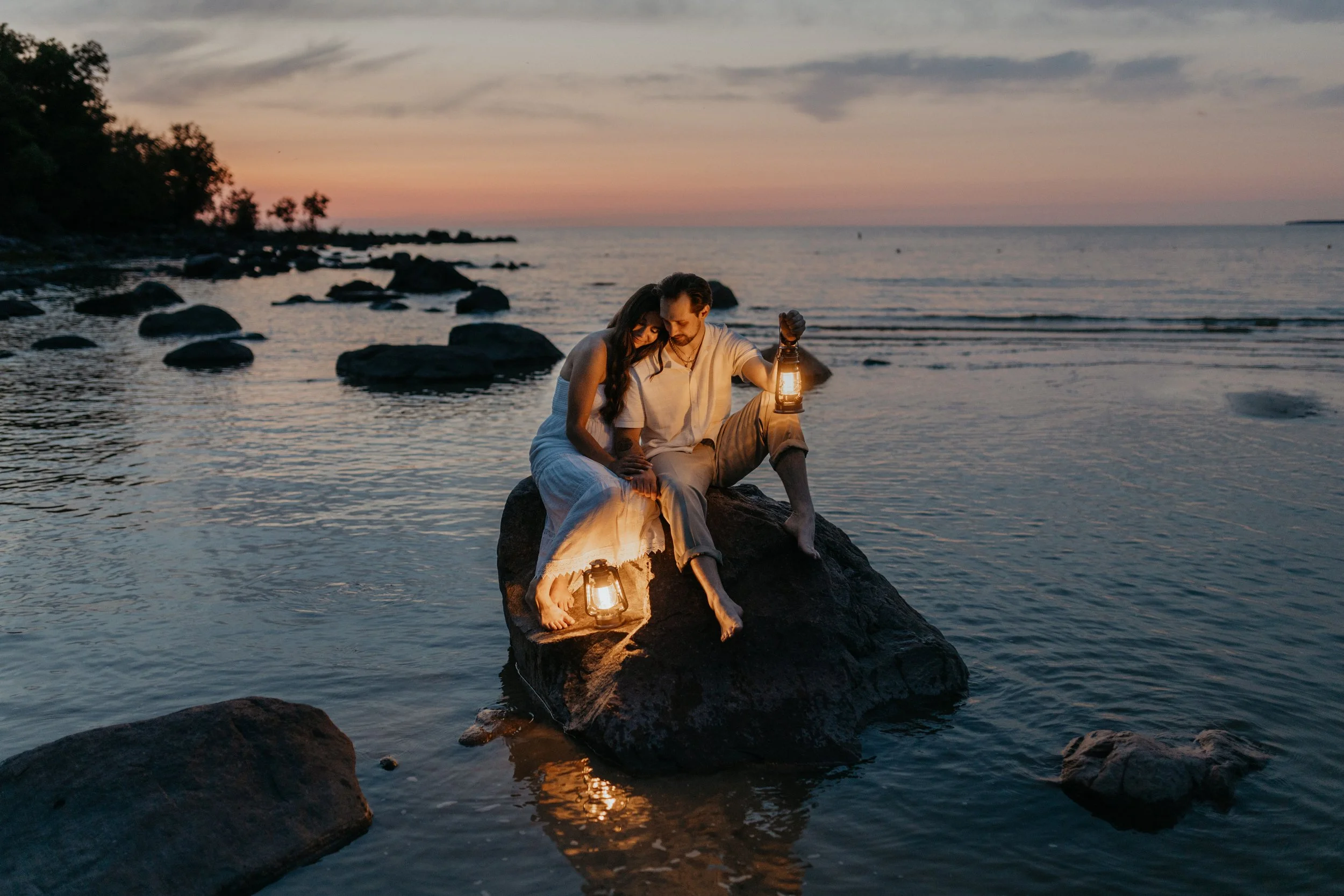 Grand Beach Sunset Engagement Session