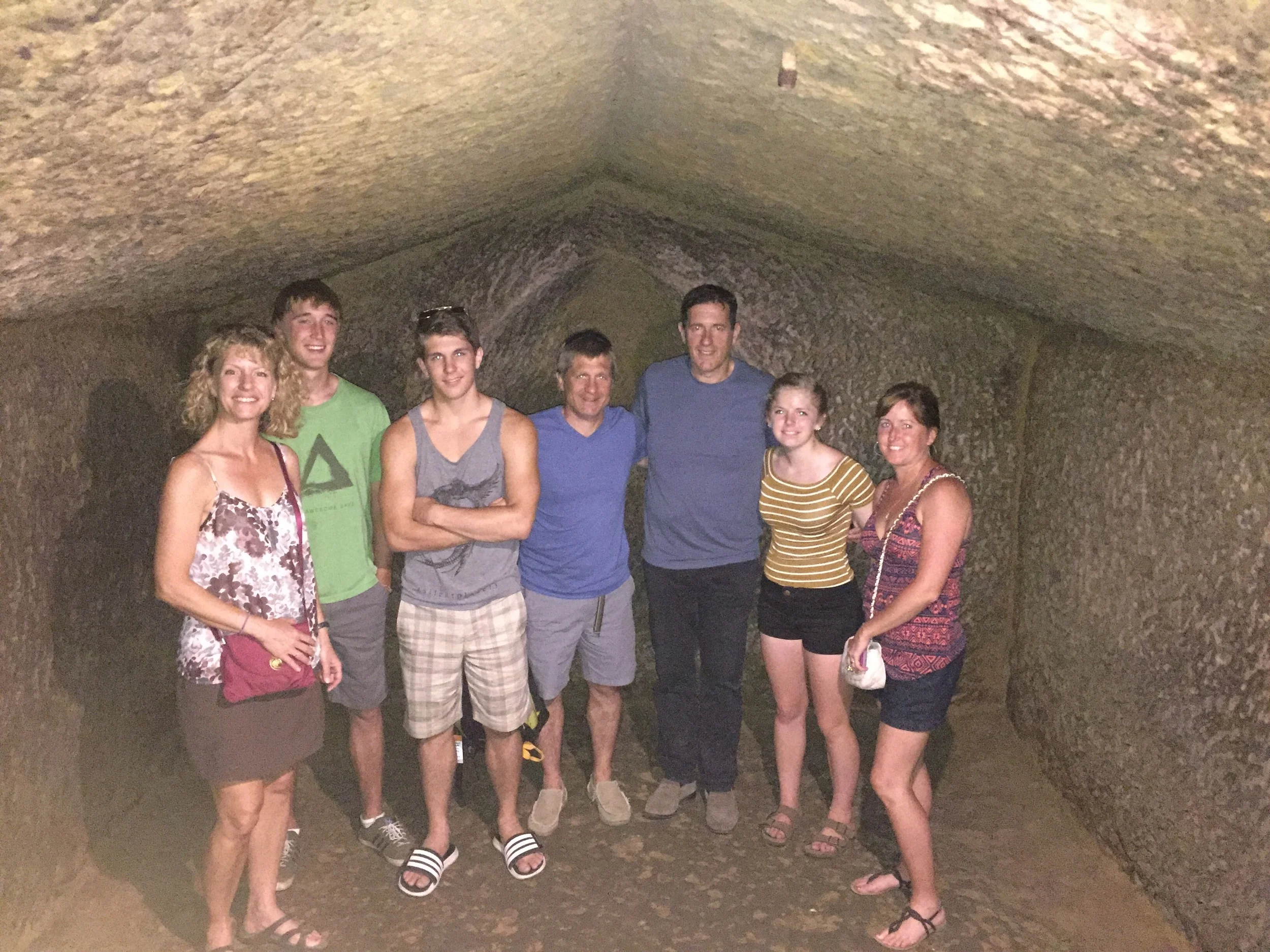 Etruscan burial chamber. 3 stories underground and hewn from solid rock of limestone and tufo.