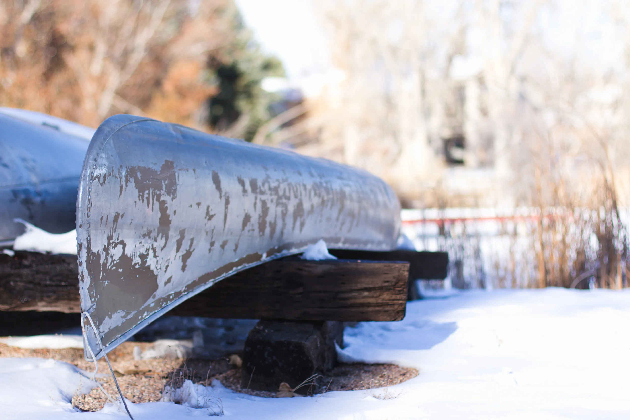 Colorado canoe in winter