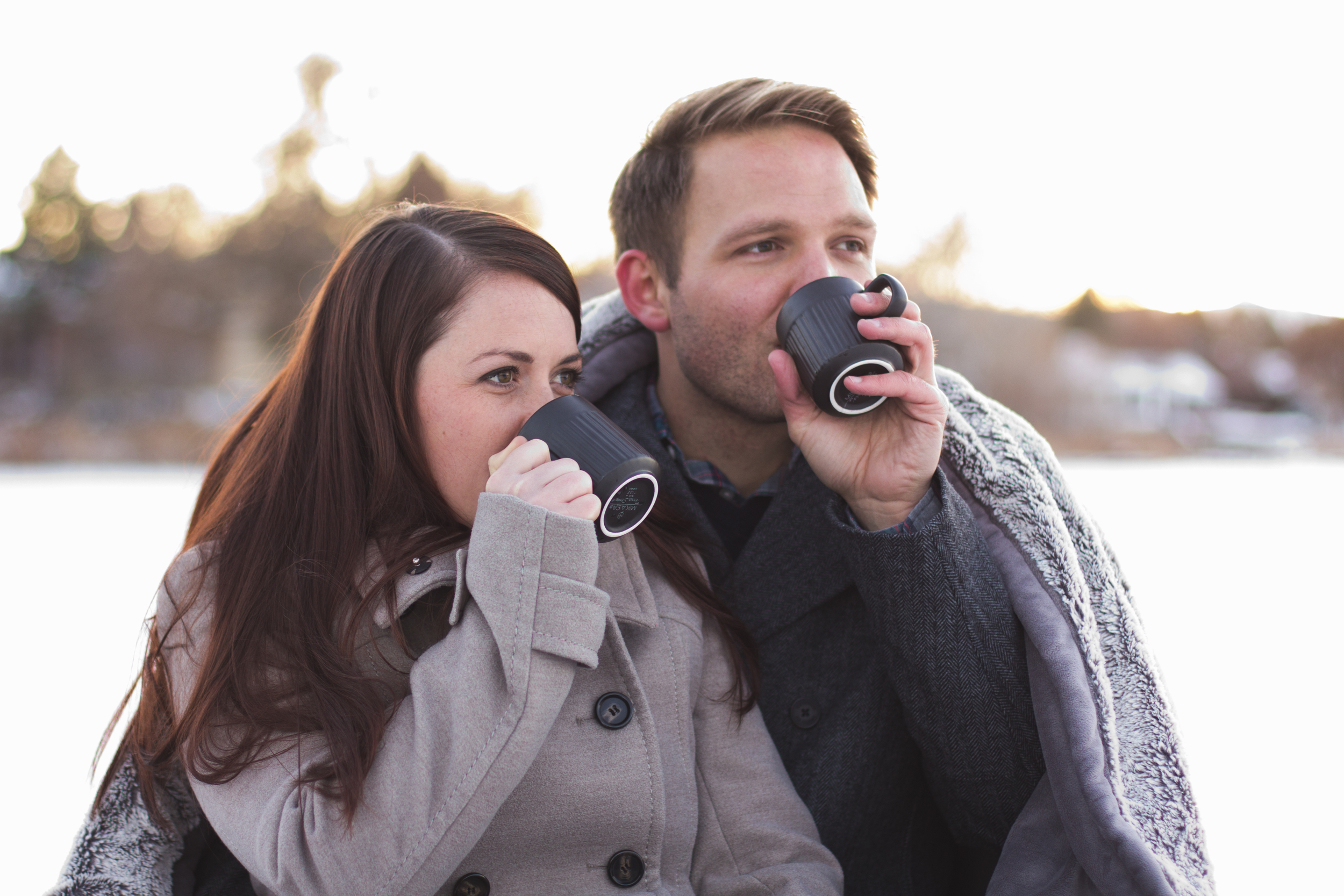 couple drinking hot chocolate