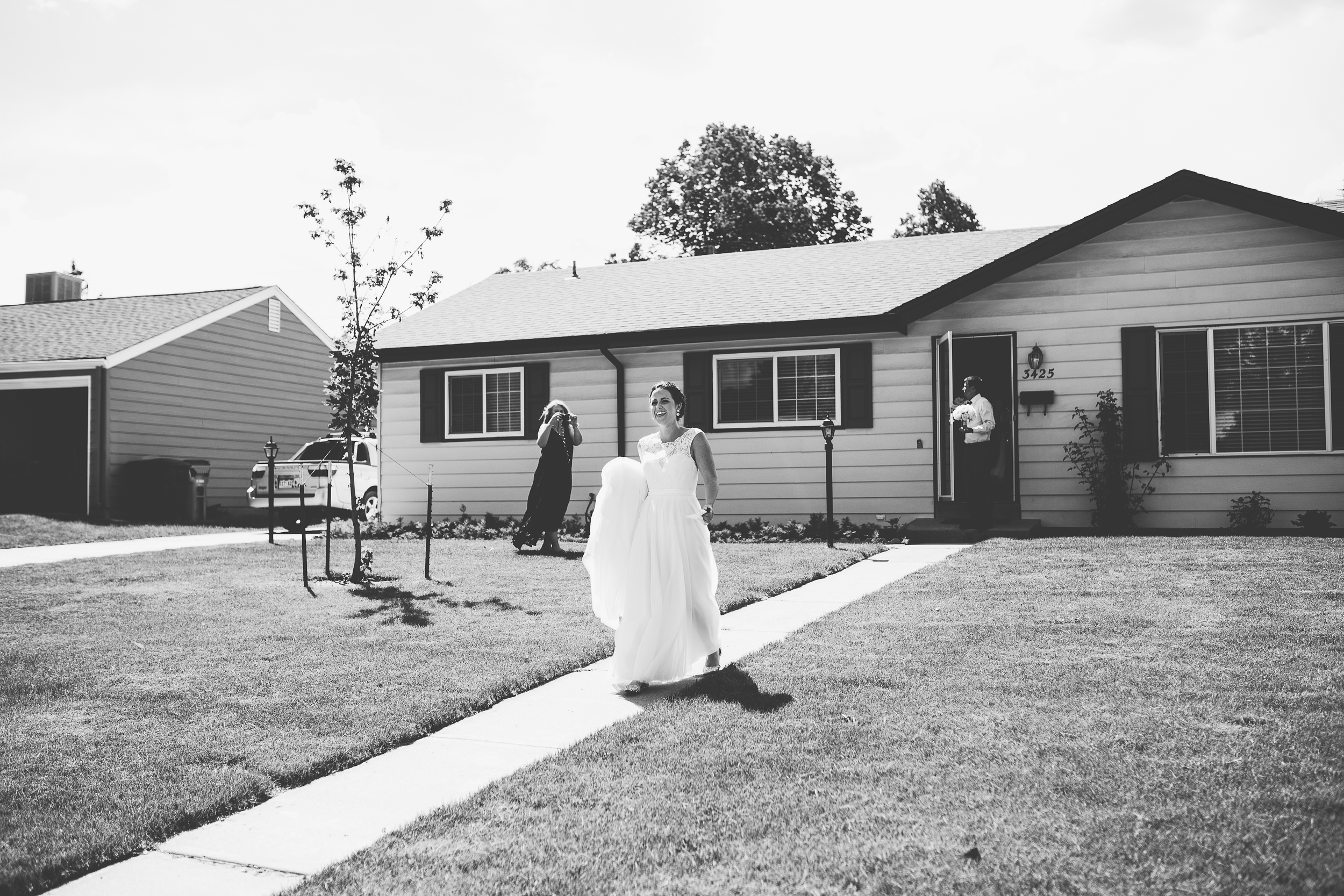 Coohills Wedding Photographer - bride leaving house for wedding