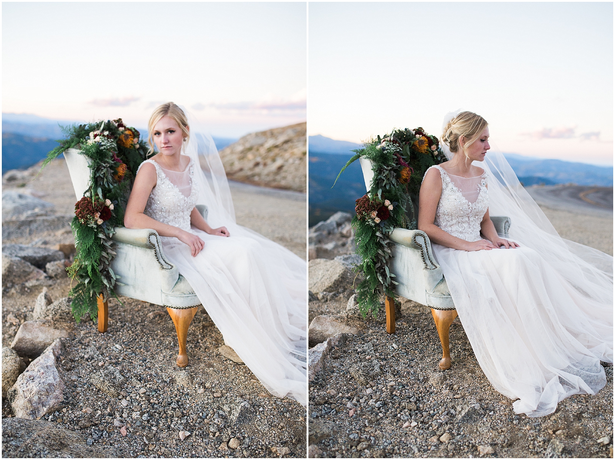 Colorado bride on top of mountain